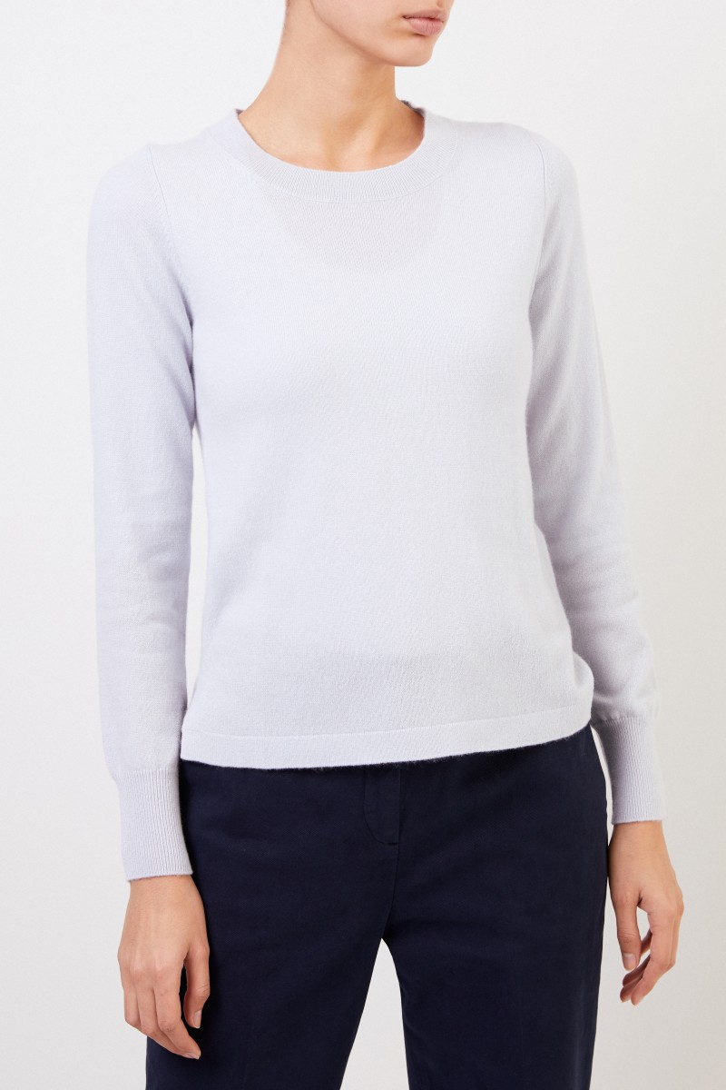Allude Cashmere-Pullover mit Schlitzen Hellblau
