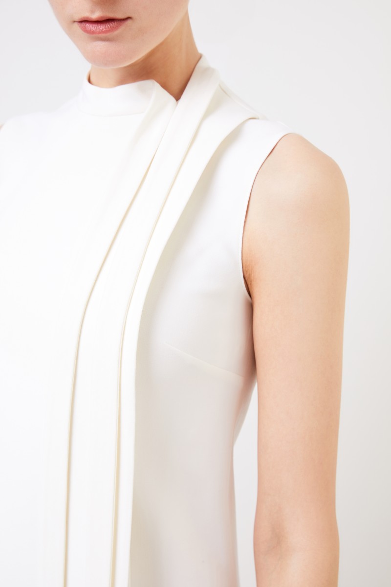 Cocktailkleid mit Volantsaum Crème