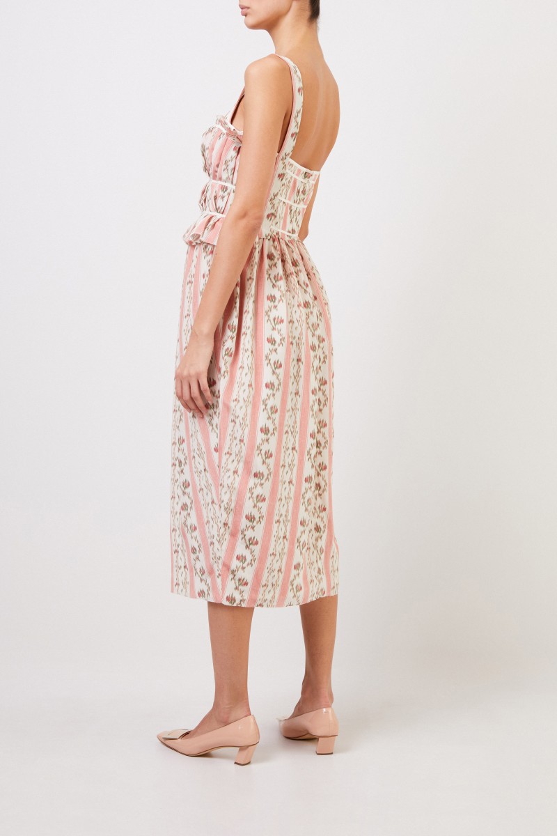 Brock Collection Seidenkleid mit Print Rosé/Multi