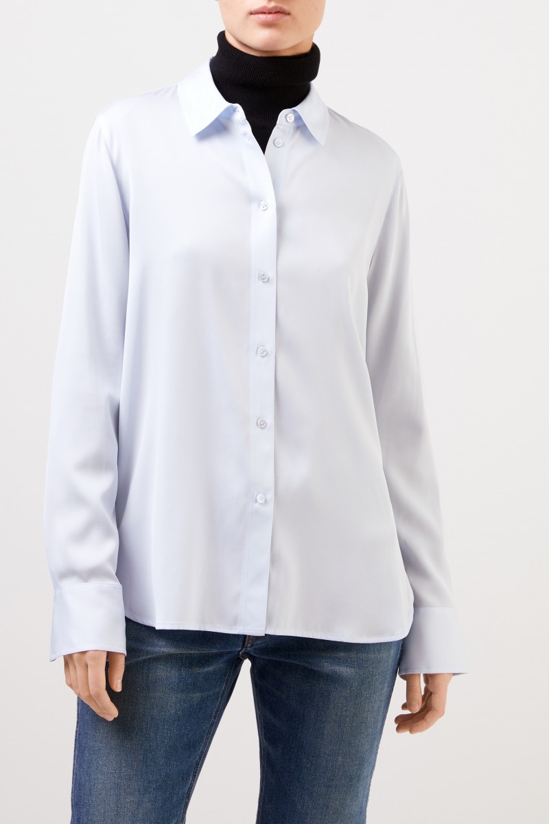 Vince Klassische Seidenbluse Hellblau