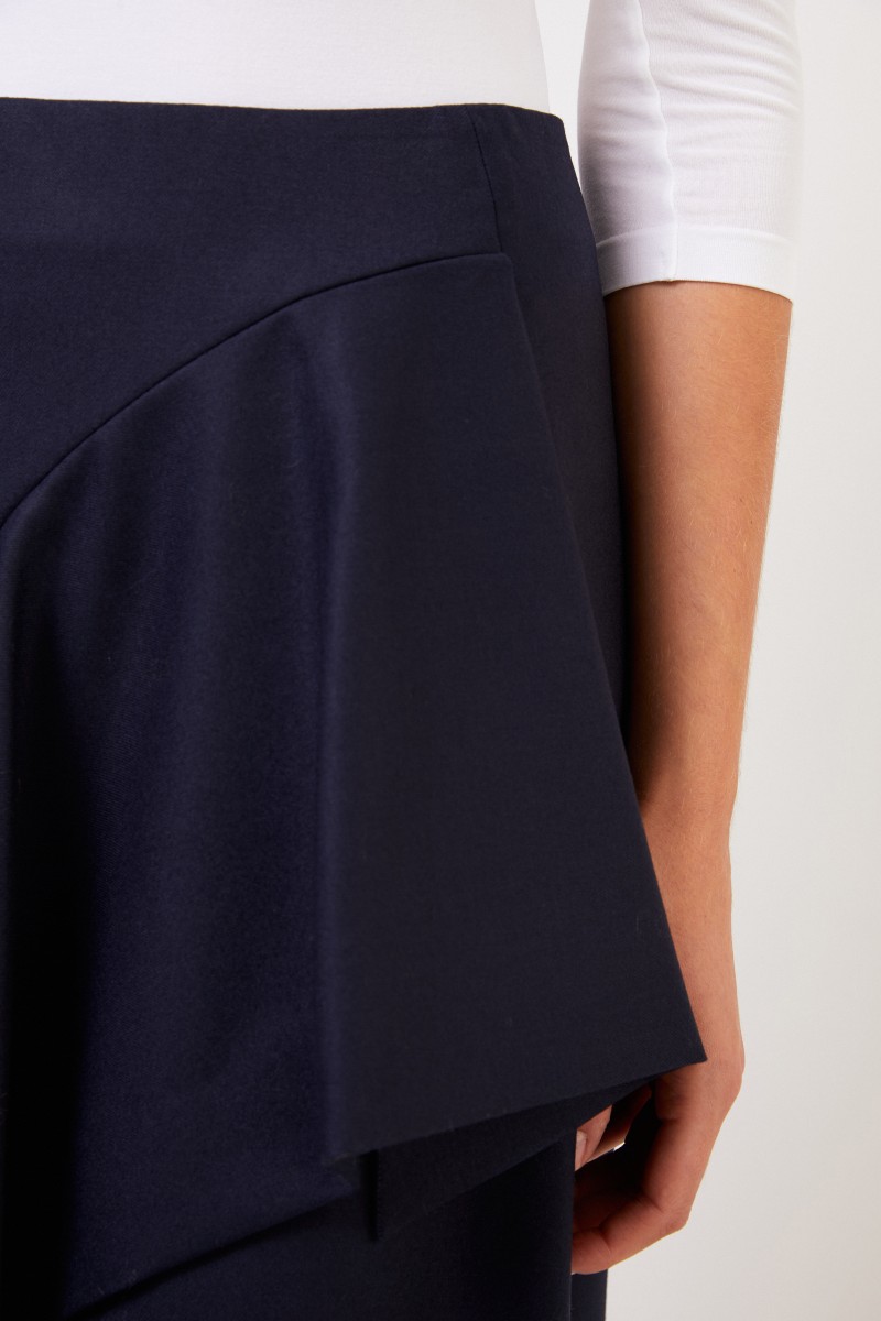 Chloé Asymmetrischer Woll-Rock Abyss Blue