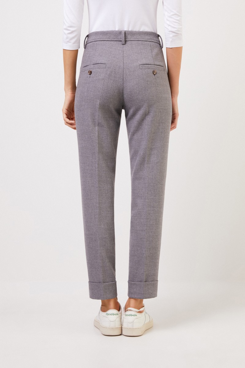 Seductive Hose 'Allison' mit Saumumschlag Grau Melange