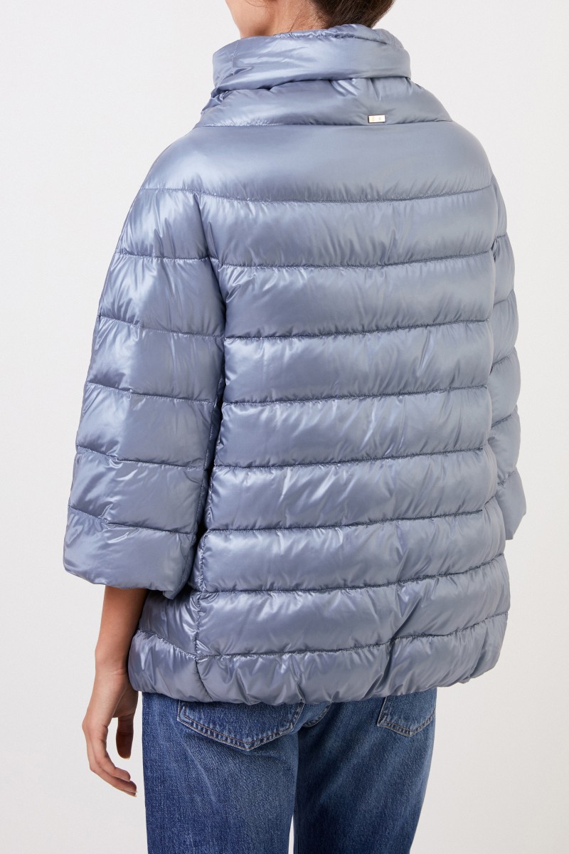 Daunenjacke mit Stehkragen Hellblau