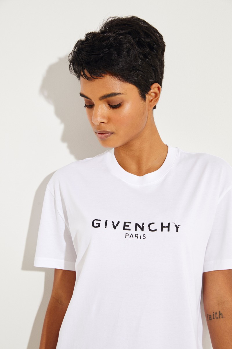 Oversize T-Shirt mit Logo Weiß