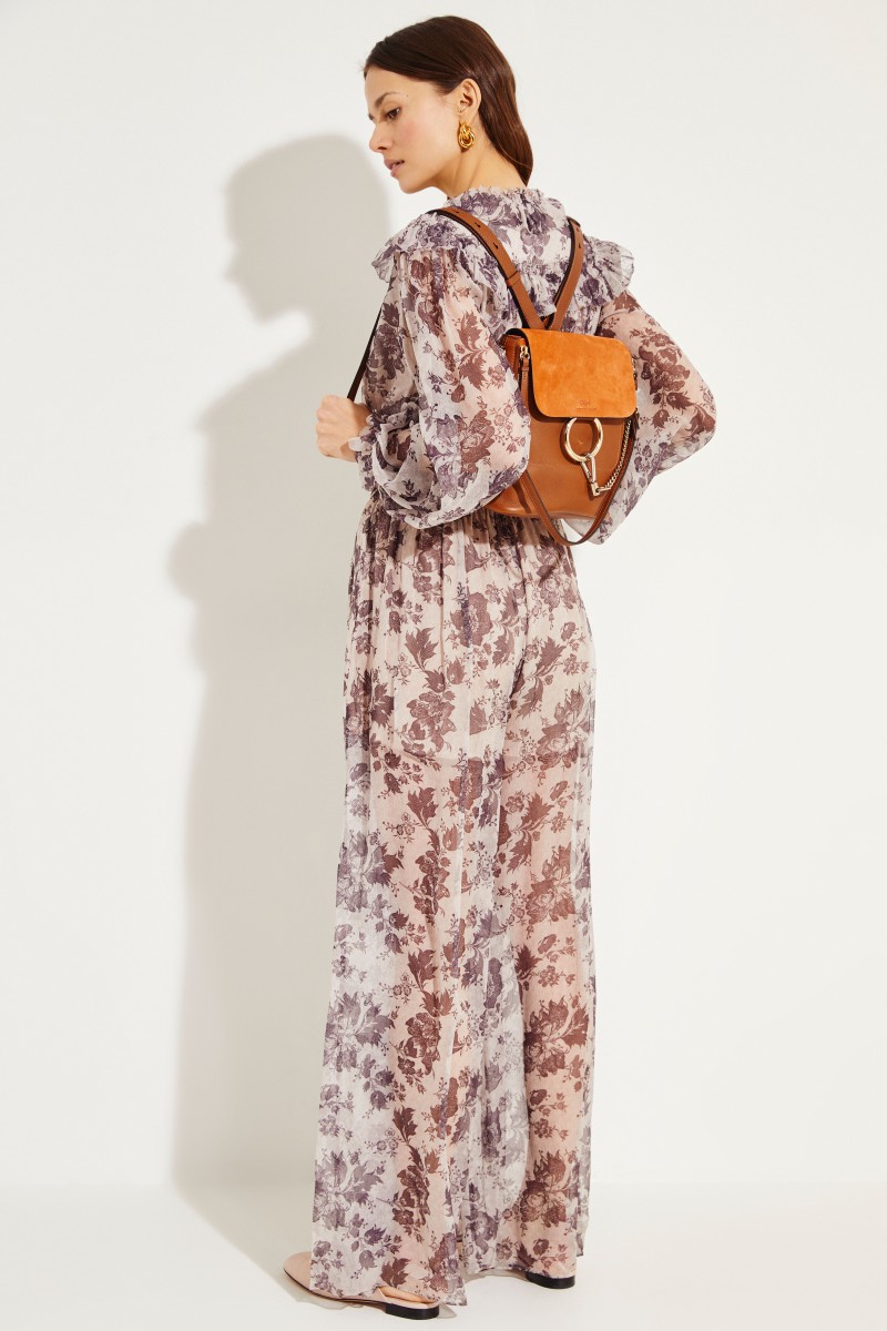 Rucksack 'Faye Backpack' mit Veloursleder-Details Tan