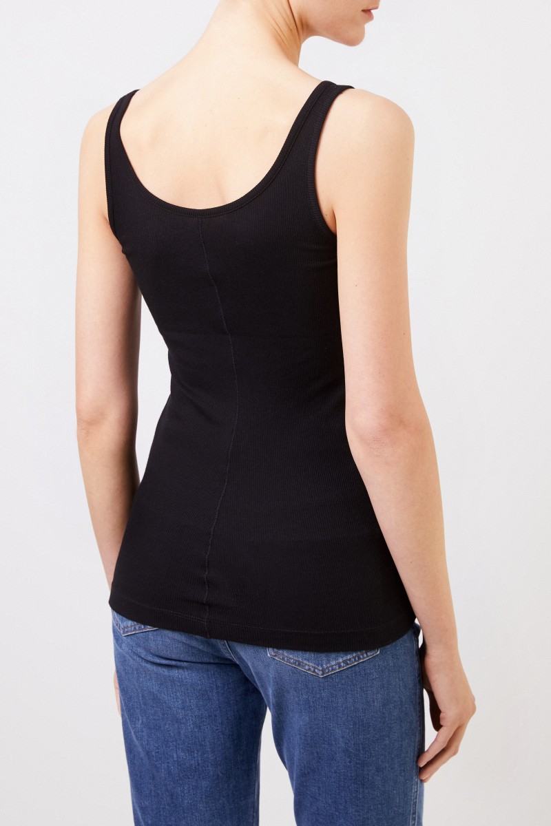 Vince Geripptes Tank-Top Schwarz