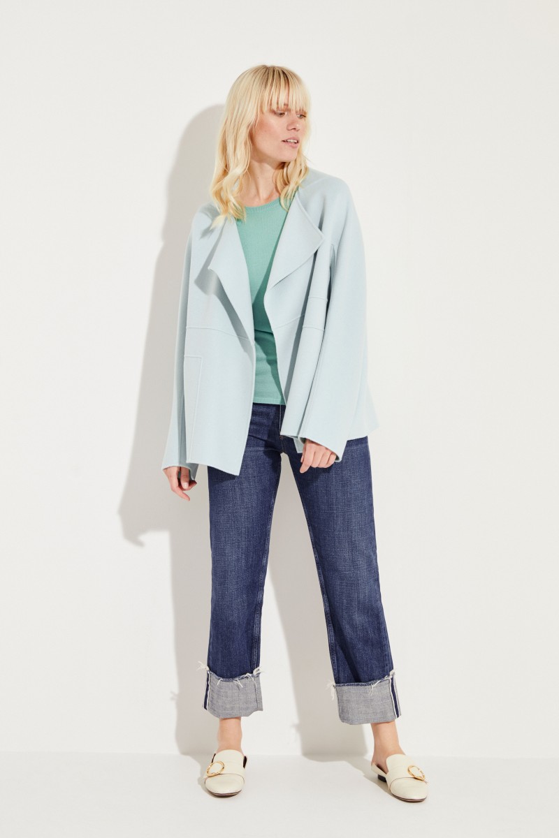 Kurzarm Cashmere-Pullover 'Lynn' Grün