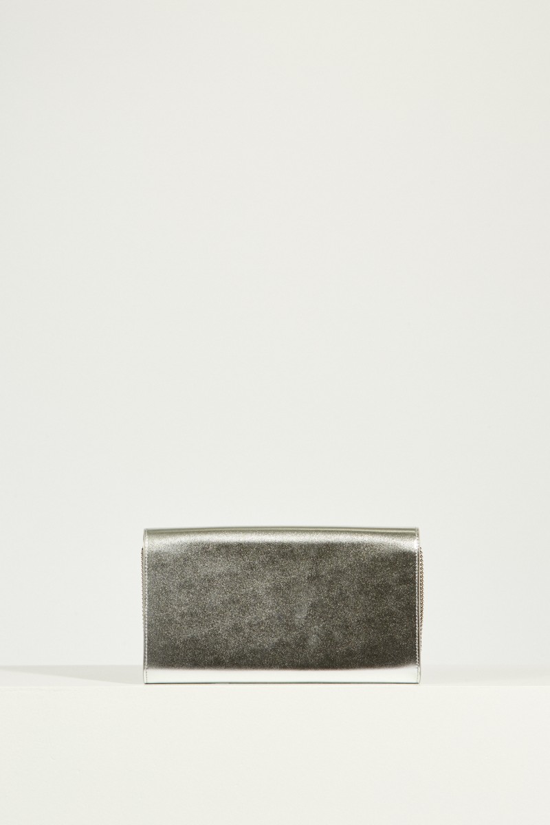 Satin-Clutch Silber