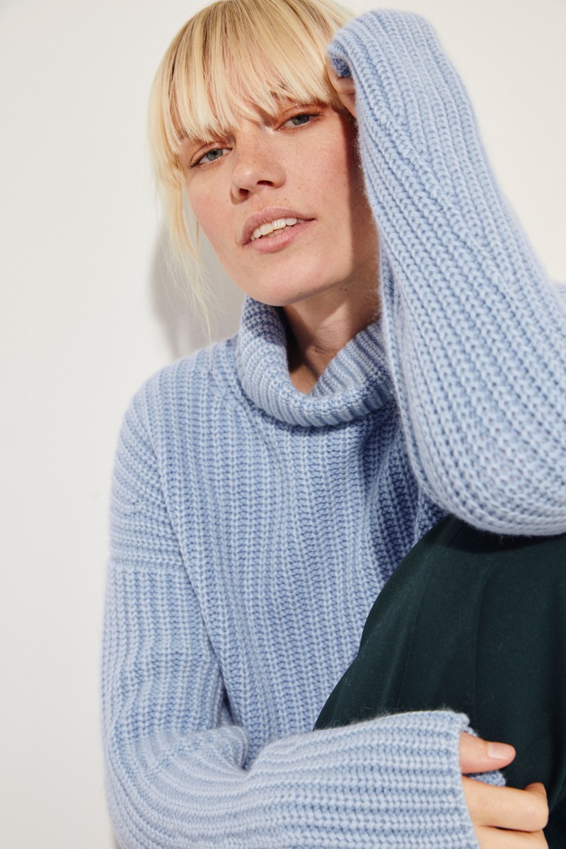 Cashmere-Rollkragenpullover 'Maryna' Hellblau