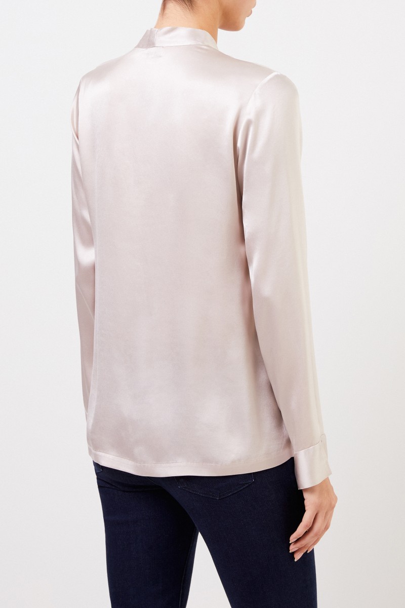 Her Shirt Seiden-Bluse 'Bailey' mit V-Neck Champagner