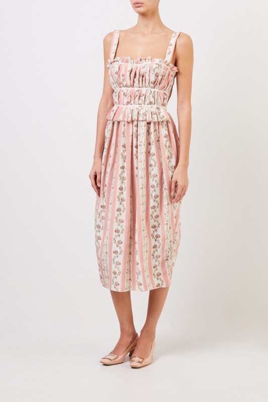 Brock Collection Seidenkleid mit Print Rosé/Multi