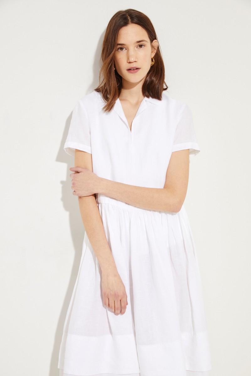 Leinen-Kleid Weiß