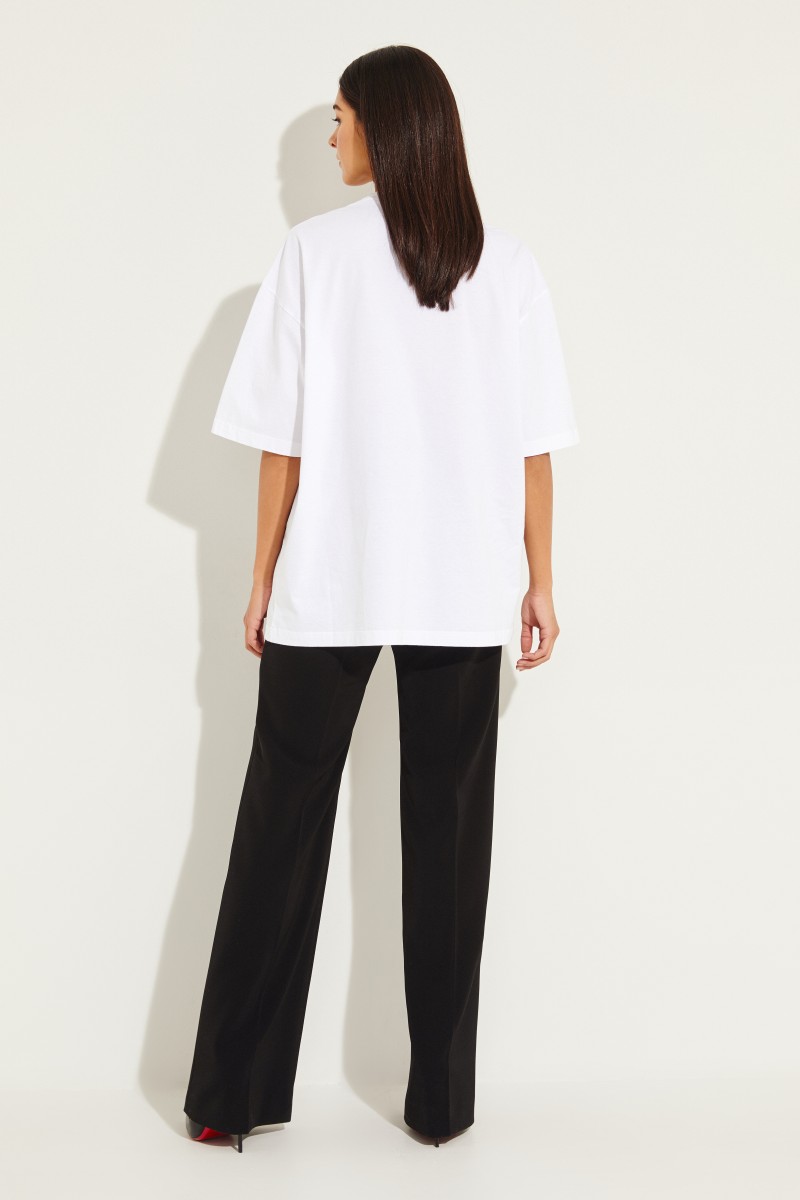 Oversize Shirt mit Logo Weiß