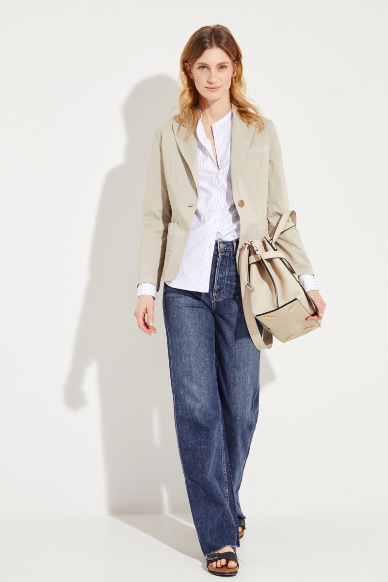 Baumwoll-Leinen-Blazer Beige