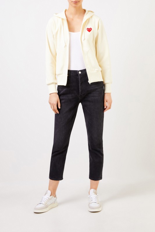 Comme des Garcons Play Sweatjacke mit Herz-Emblem Gelb