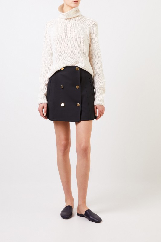 Stella McCartney Woll-Rock 'Alexandra' mit Knöpfen Schwarz