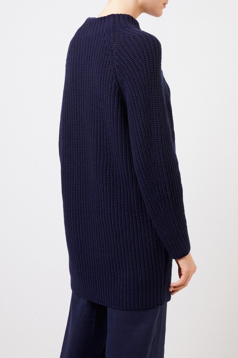 Iris von Arnim Langer Cashmere-Pullover 'Famke' Blau