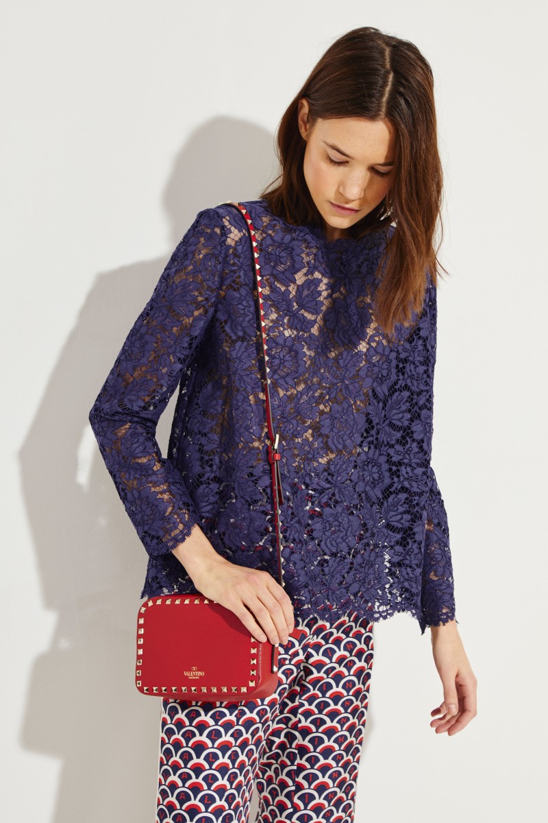 Umhängetasche 'Rockstud Camera' Rot
