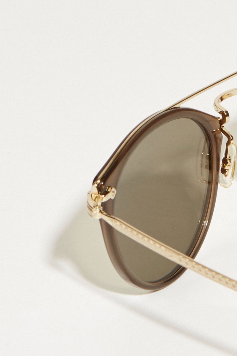 Oliver Peoples Sonnenbrille 'Remick' Gold/Braun