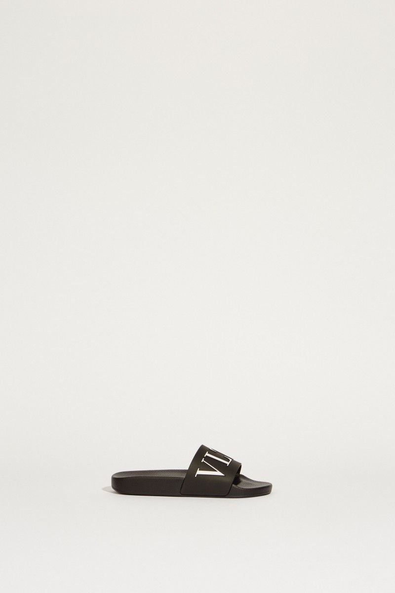 Sandale mit Logo Schwarz/Weiß