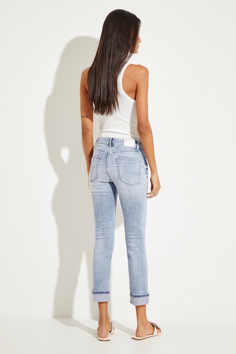 Jeans 'Pina' mit Perlendetails Blau