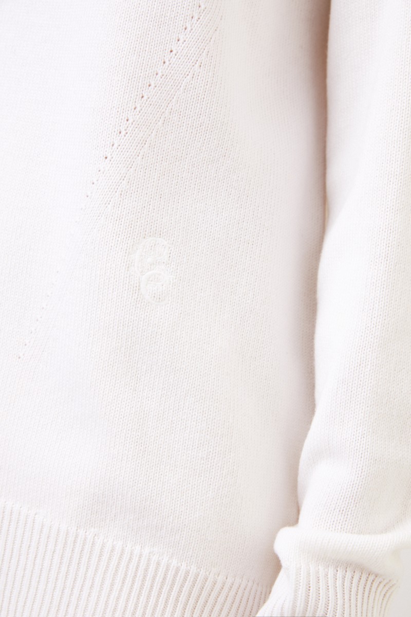 Chloé Cashmere Pullover mit Schleifen-Detail Weiß