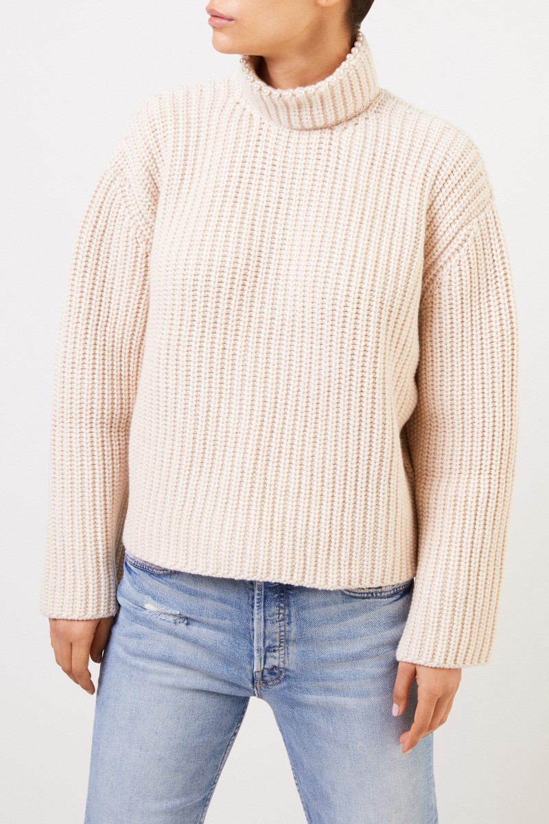 Loewe Cashmere-Pullover mit Rücken-Detail Beige