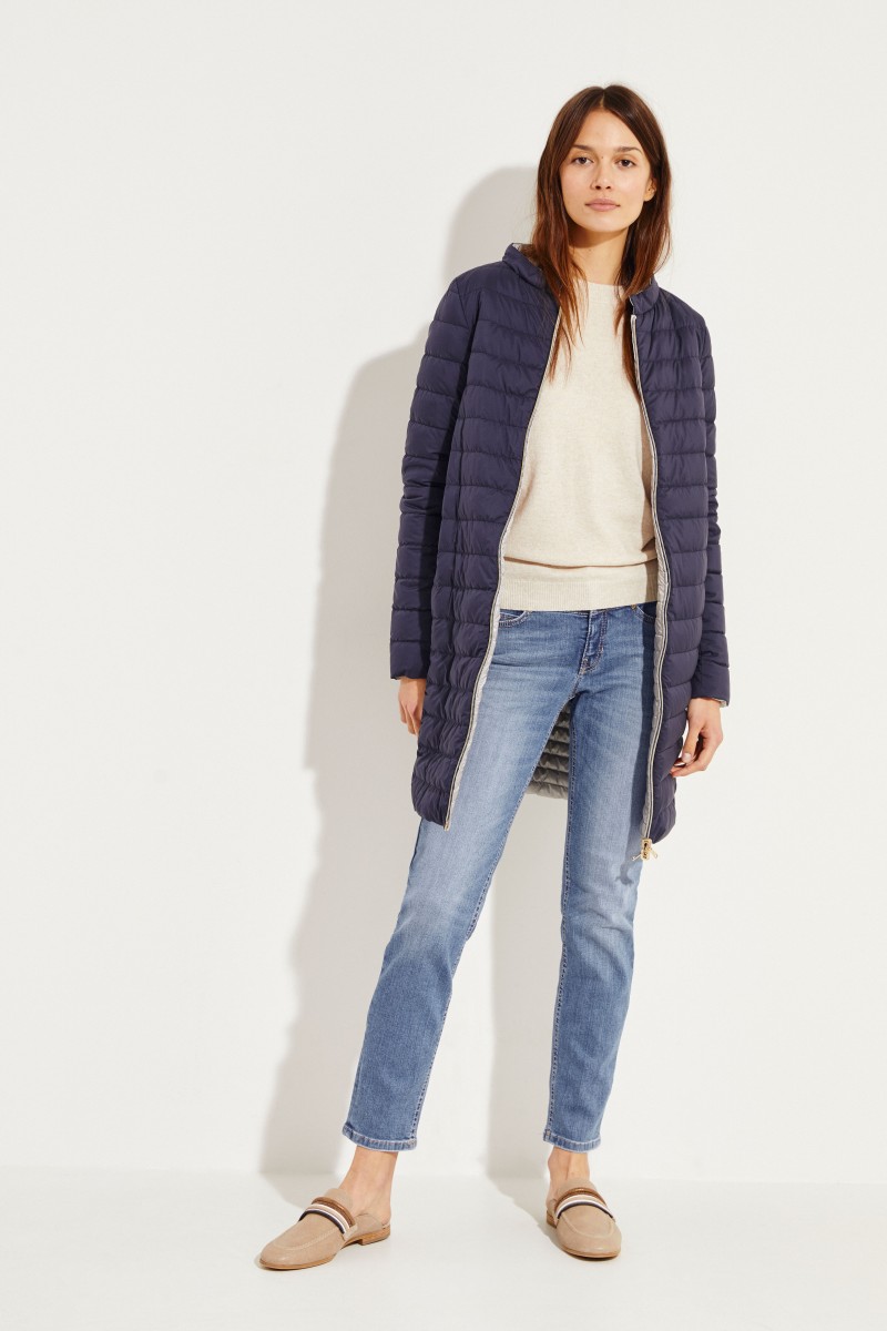 Wendbare Daunenjacke Silber/Marineblau