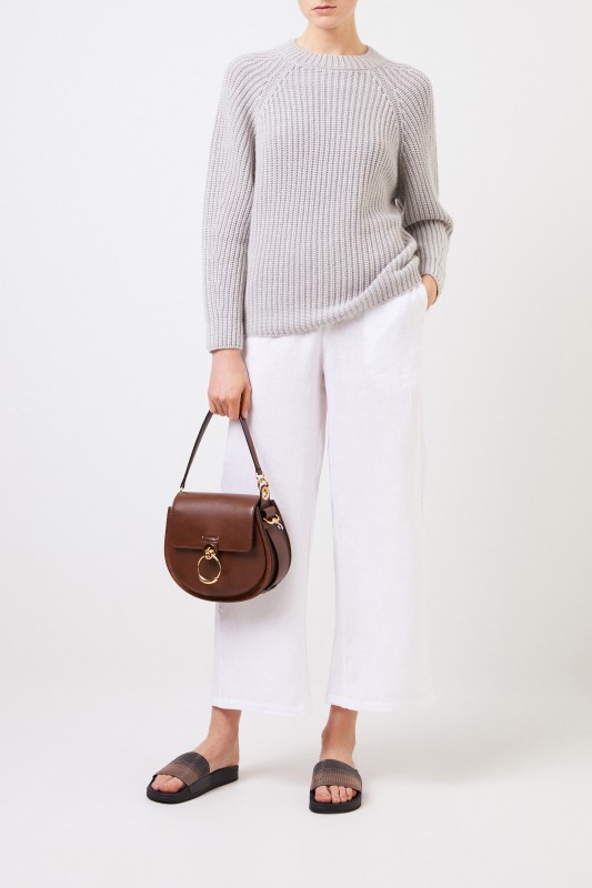 Rippstrick Cashmere-Pullover 'Francisca' Grau