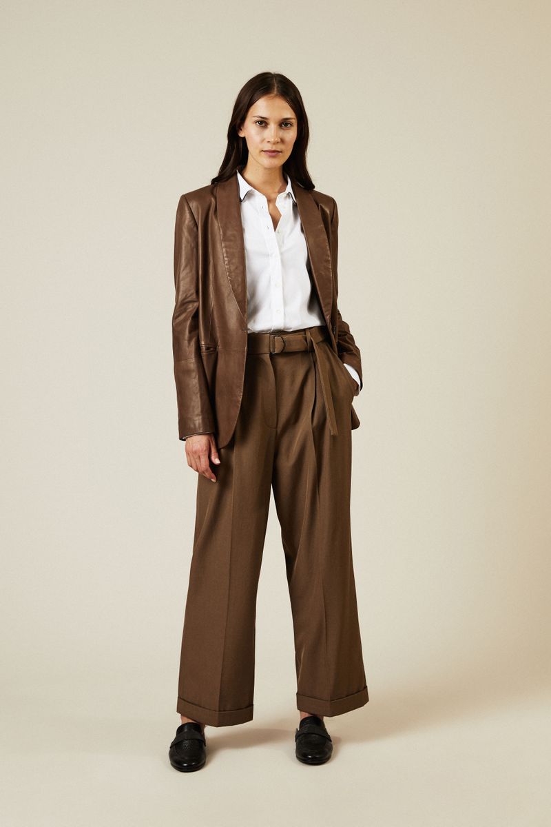 Lederblazer Braun
