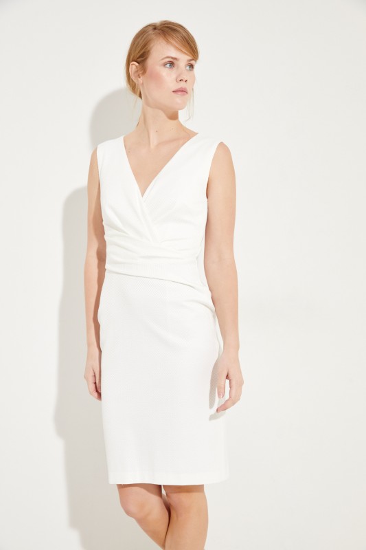 Baumwoll-Kleid mit Raffung Weiß