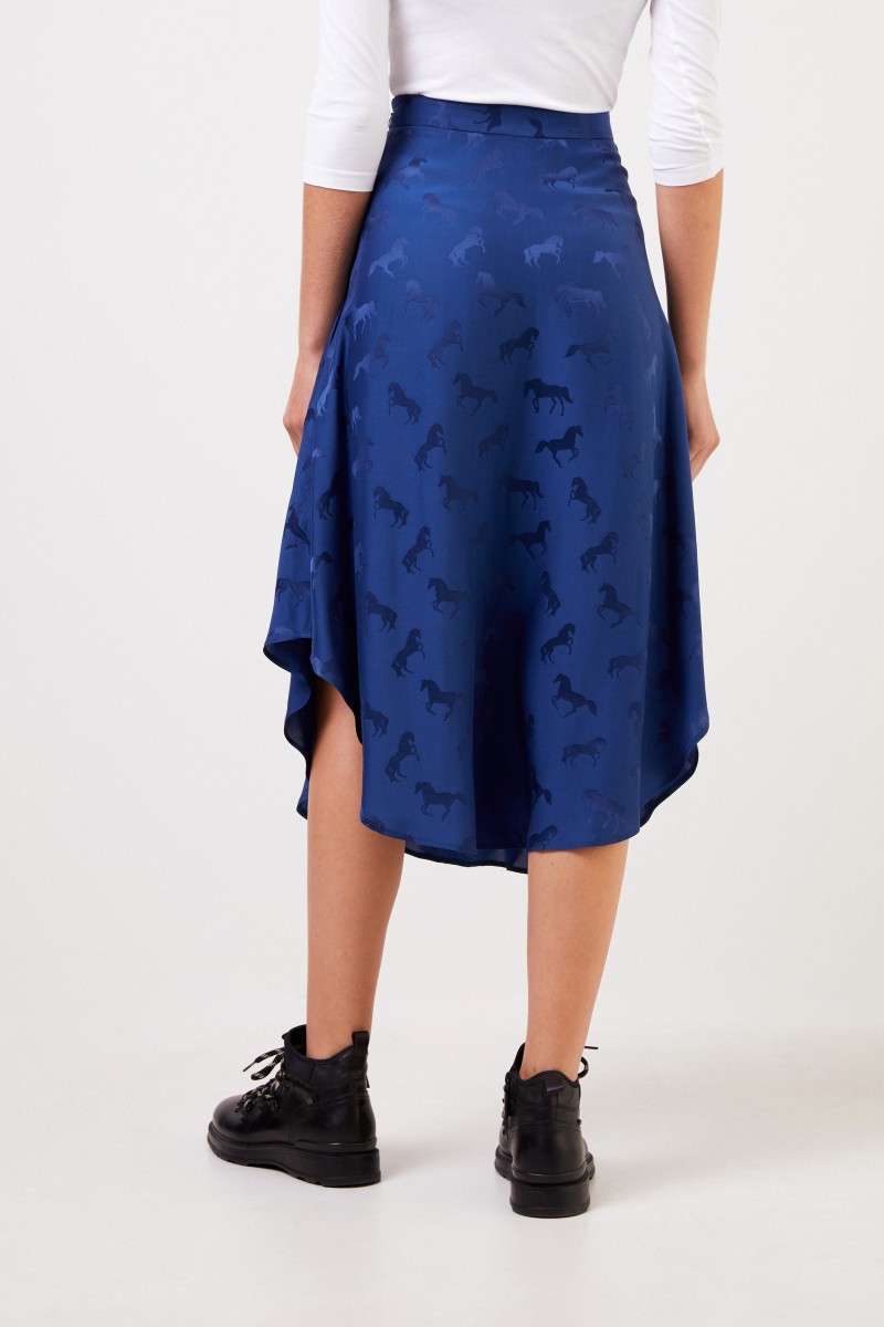 Stella McCartney Seidenrock mit Pferdeprint Blue Note