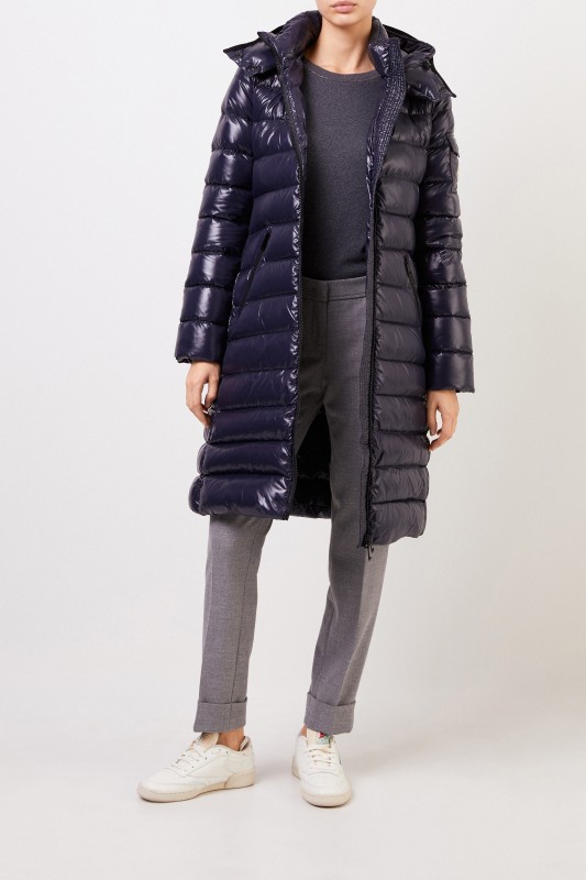 Moncler Langer Daunenmantel 'Moka Giubbotto' Blau