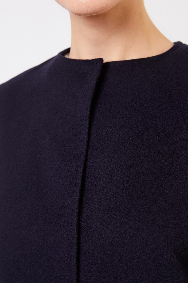 Woll-Cashmere-Mantel Marineblau