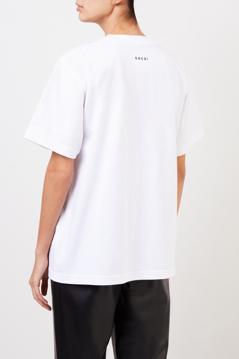 Sacai T-Shit 'Bar Italia' White/Green