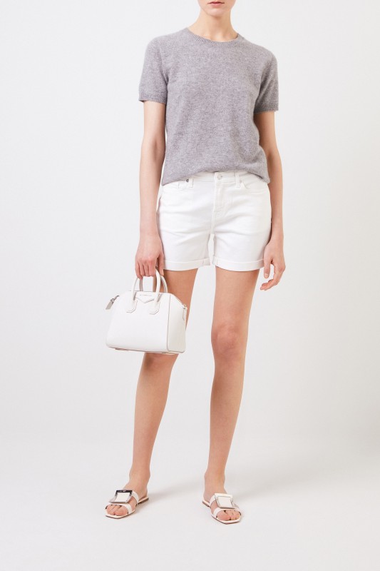 Klassisches Jeans-Shorts Weiß