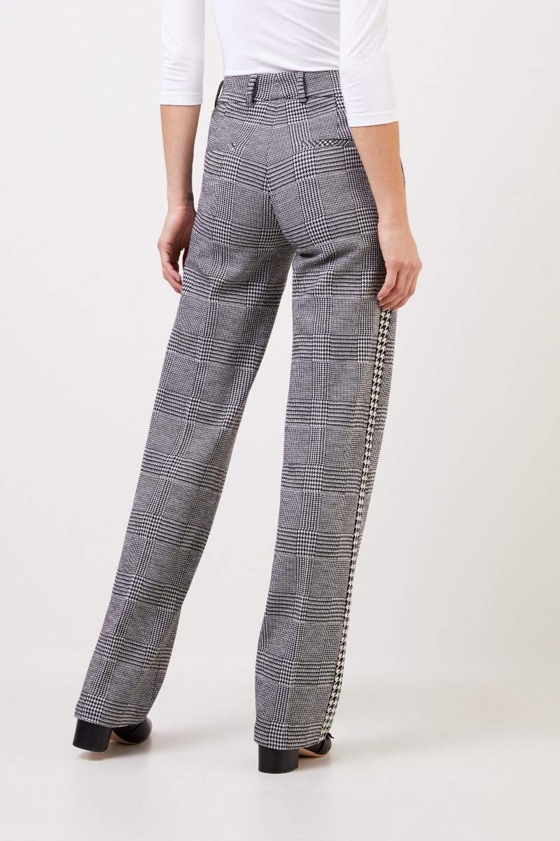 Cambio Woll-Hose 'Malice' mit Glencheck Schwarz/Weiß