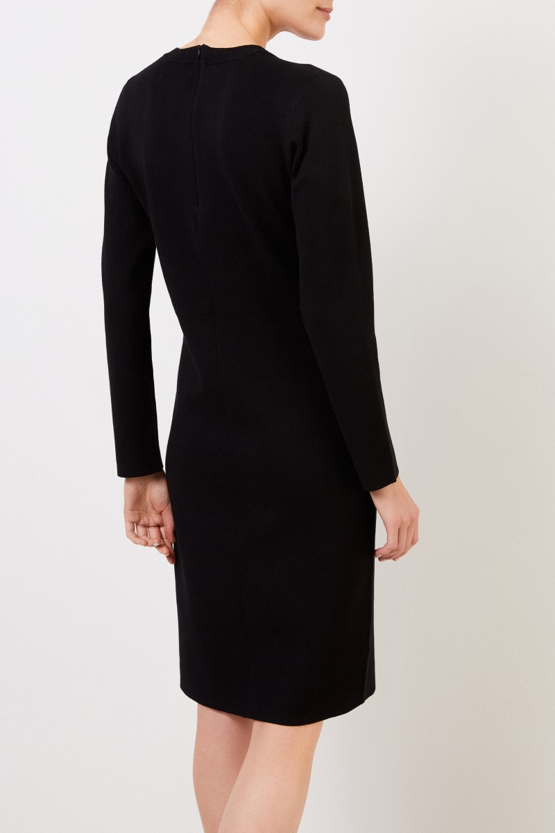 Midi-Strickkleid mit Schleifen-Detail Schwarz