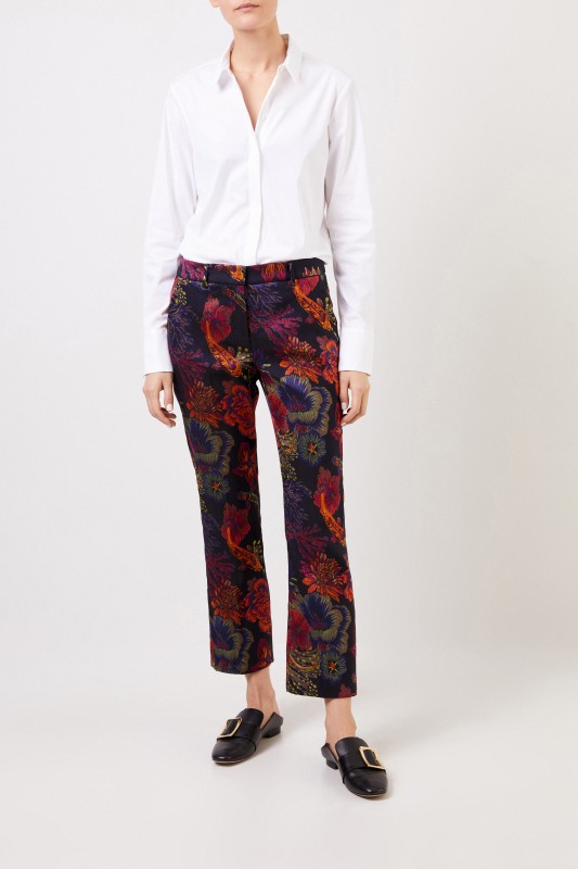 Seductive Hose 'Anni' mit floralem Print Schwarz/Multi
