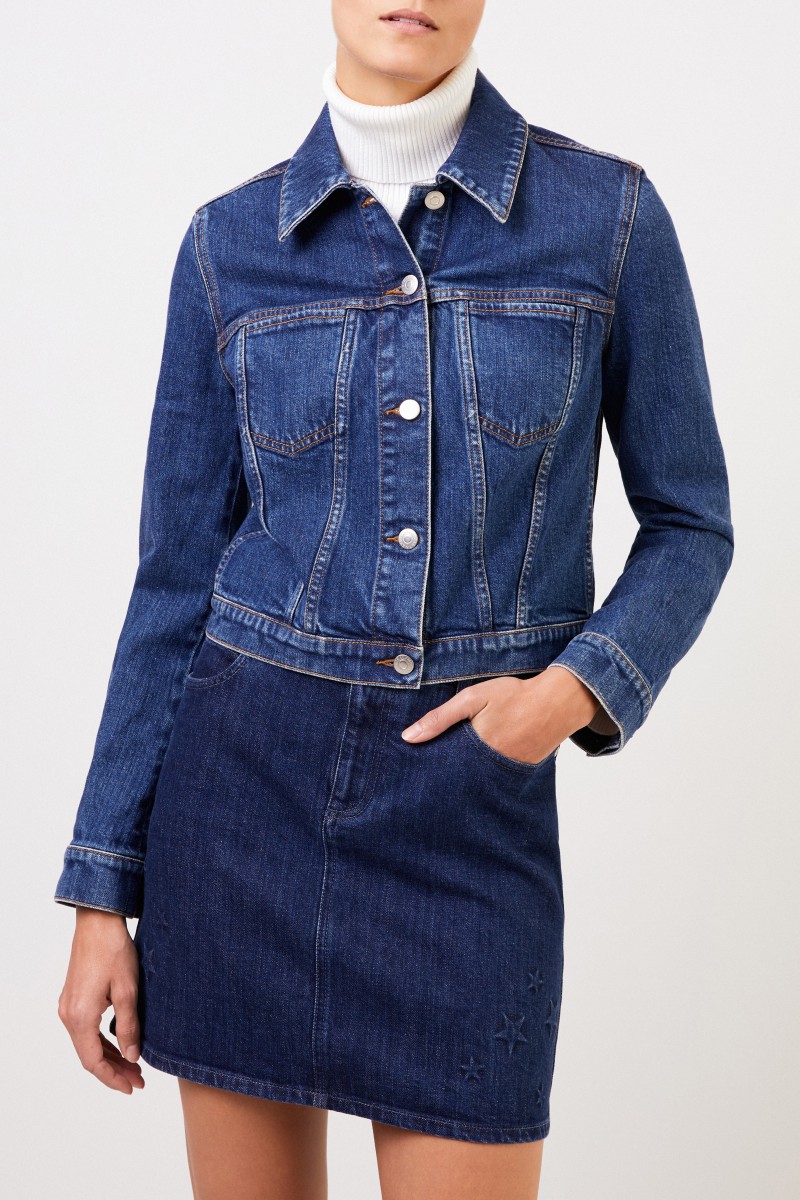Stella McCartney Kurze Jeansjacke Blau