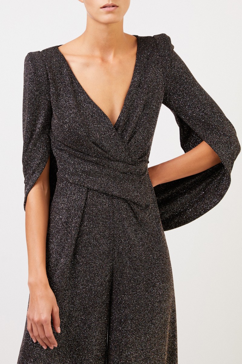Talbot Runhof Jumpsuit 'Silva4' mit Lurexdetail Schwarz/Multi