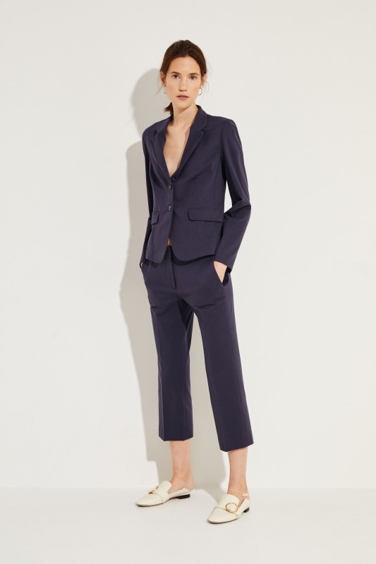 Blazer mit Perlenapplikation am Kragen Blau