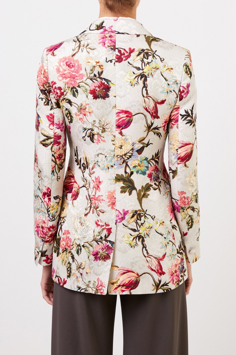 Blazer mit floralem Print Beige/Multi