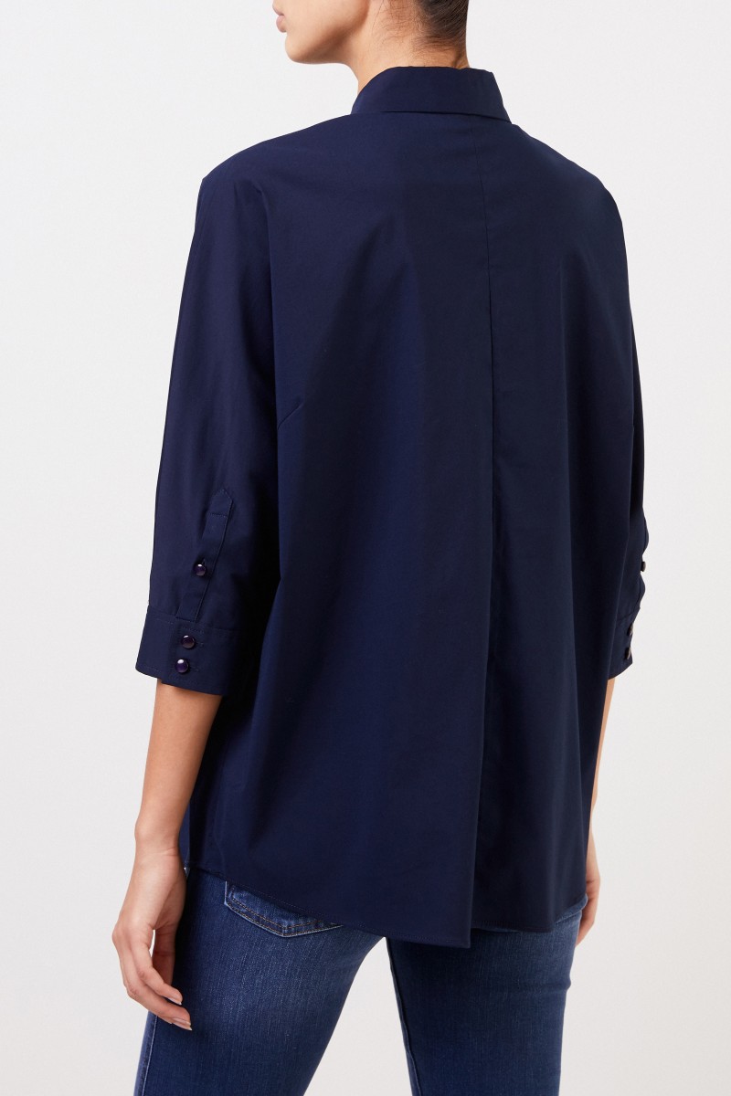 Steffen Schraut Oversize Bluse mit Verzierung in Marineblau
