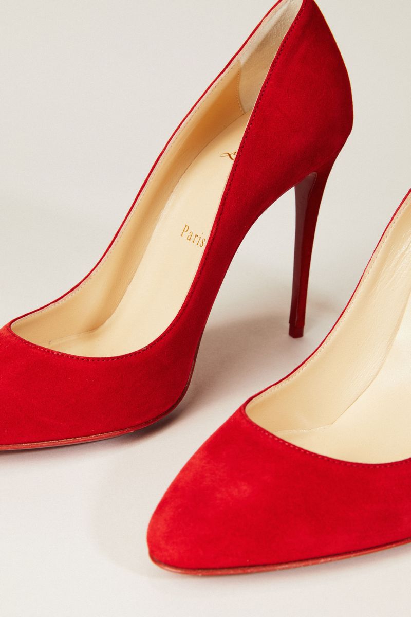 Veloursleder-Pump 'Eloise' Rot
