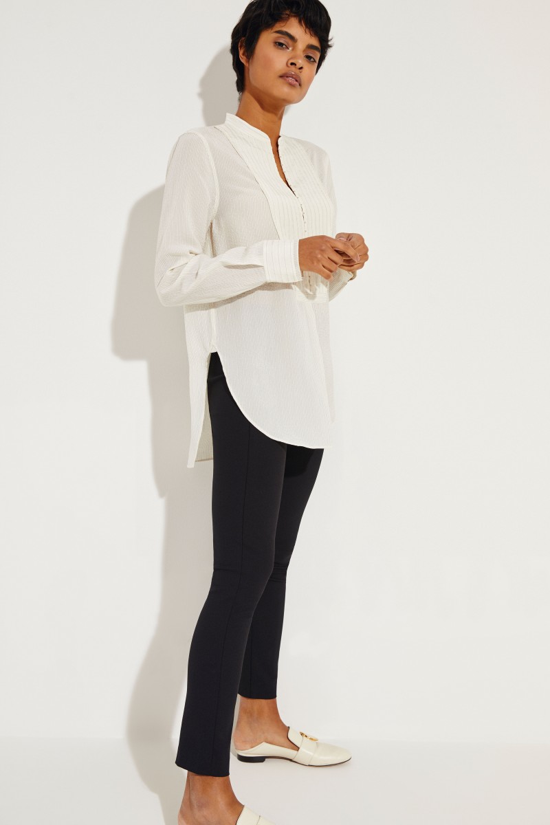 Gestreifte Seiden-Bluse 'Alfie' Beige