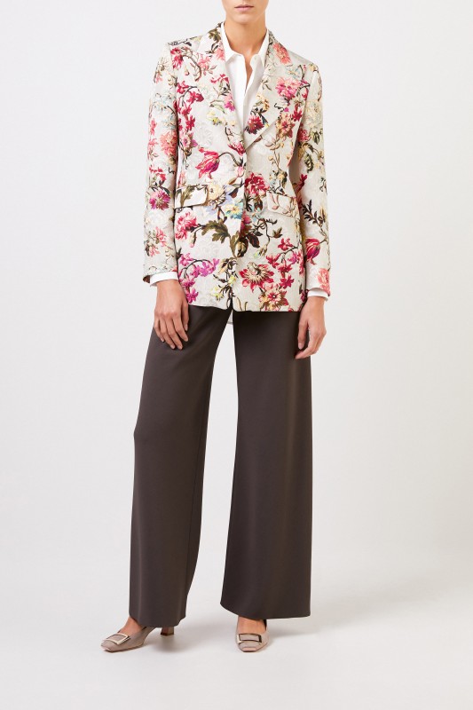 Blazer mit floralem Print Beige/Multi