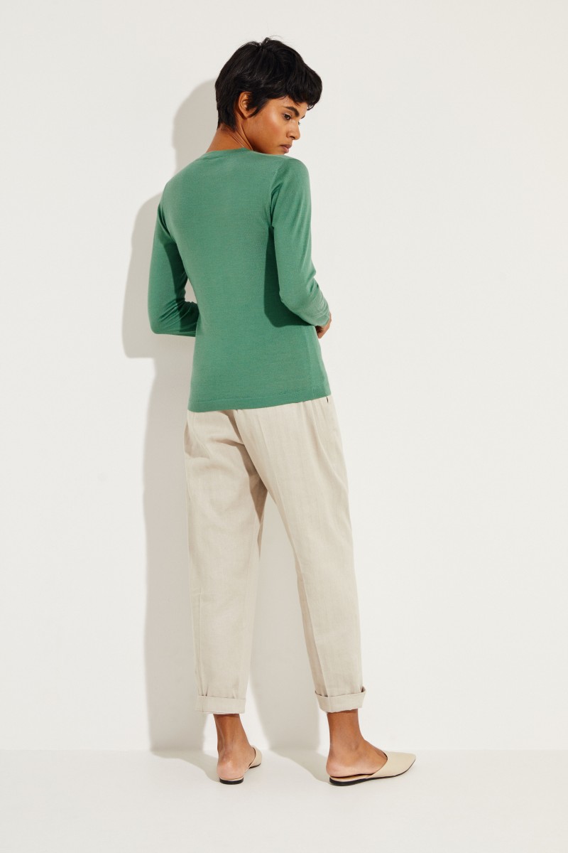 Cashmere-Seiden Shirt Grün