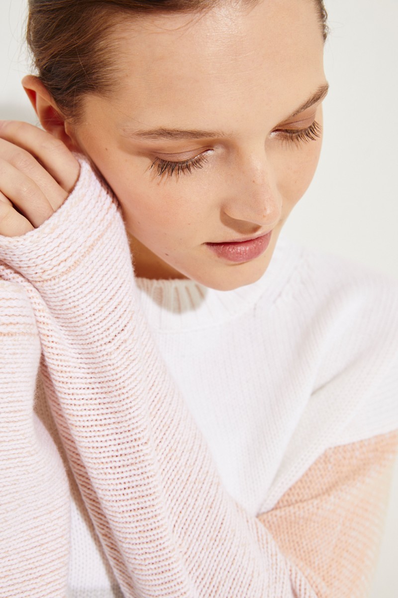 Cashmere-Pullover 'Maya' Rosé/Grau