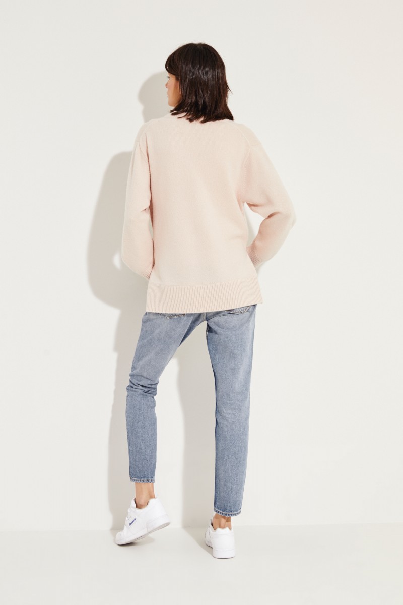 Oversize Cashmere-Pullover Rosé